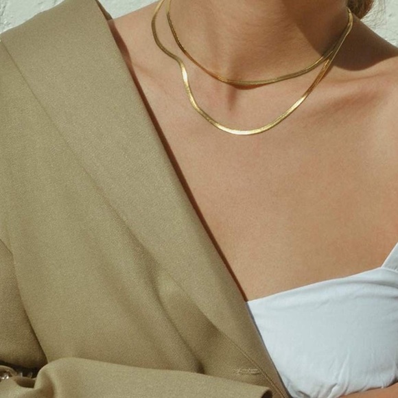 Women Gold Silver STAINLESS STEEL Snake Chain choker Necklace 35+5cm / 40+5cm - Picture 2 of 5